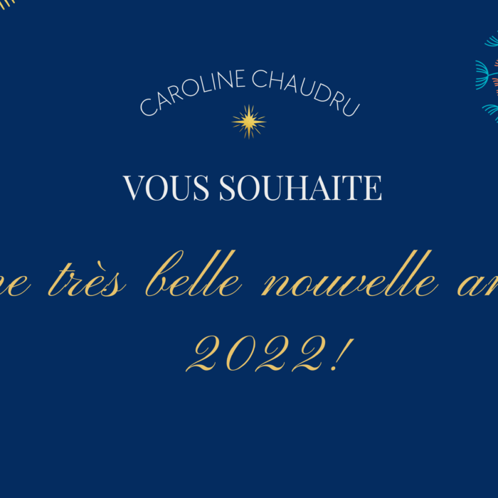 Je vous souhaite une merveilleuse année 2022!